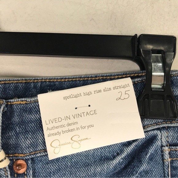 Jessica Simpson Get on with It Hi-Rise Slim Straight Jean, Women's Size 25 -Blue - Picture 5 of 11